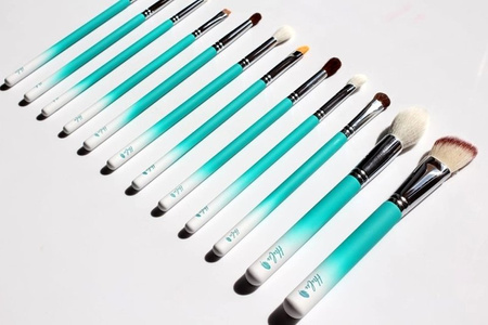 Hulu kosmetyczka + zestaw 12szt. pędzli ombre